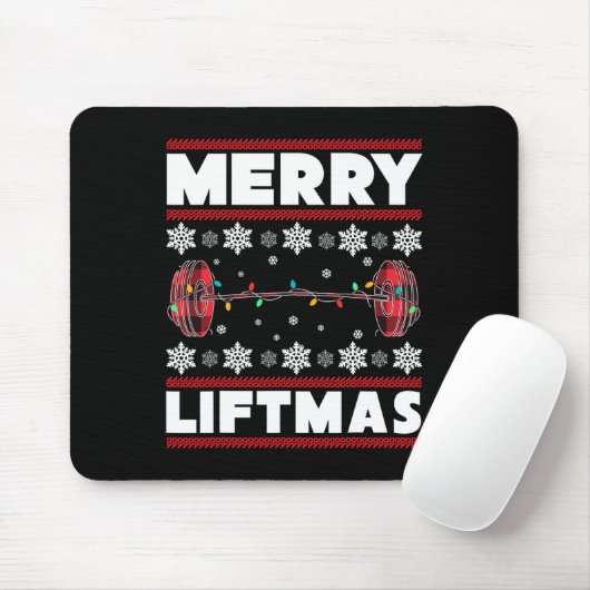 Merry Liftmas Fun Christmas Gym Workout Fitness Gi Mousepad (Mit Mouse)