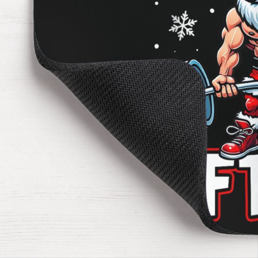 Merry Liftmas Funny Santa Claus Workout Gym Fitnes Mousepad (Ecke)