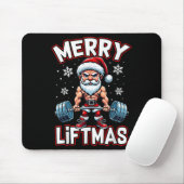 Merry Liftmas Funny Santa Claus Workout Gym Fitnes Mousepad (Mit Mouse)