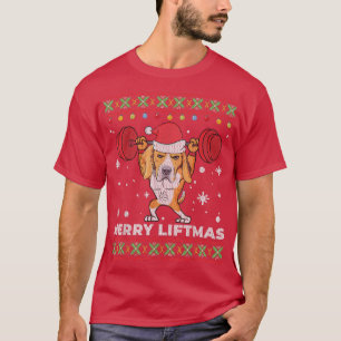 Merry Liftmas Gewichtszunahme und Beagle Hund Ugly T-Shirt
