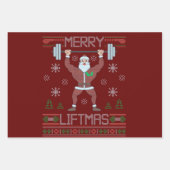 Merry Liftmas hässlich Weihnachtsgymnastik Workout Geschenkpapier Set (Vorderseite 2)