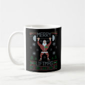 Merry Liftmas hässlich Weihnachtsgymnastik Workout Kaffeetasse (Links)