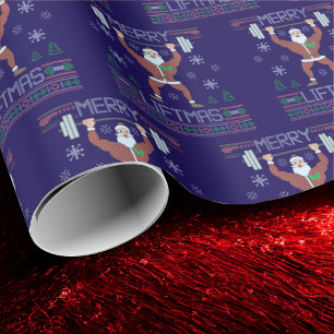 Merry Liftmas hässliche Weihnachtsgymnastik Workou Geschenkpapier