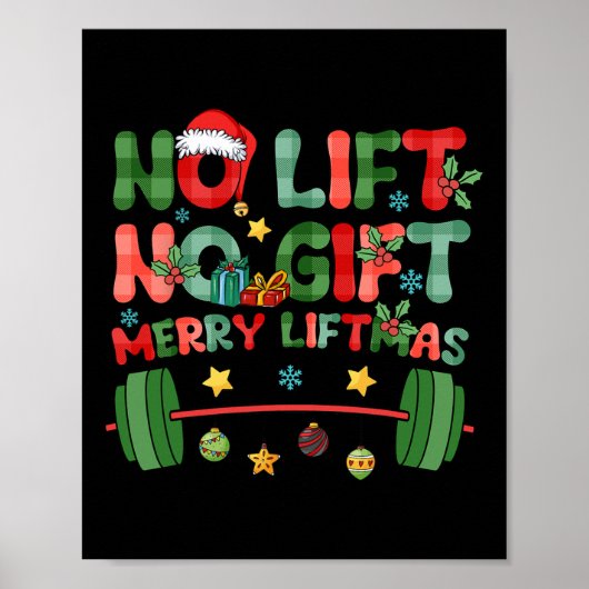Merry Liftmas kein Lift Kein Weihnachten Geschenke Poster (Vorne)