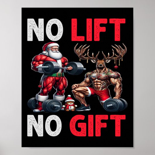 Merry Liftmas Muscle Santa Weightlift Weihnachten Poster (Vorne)