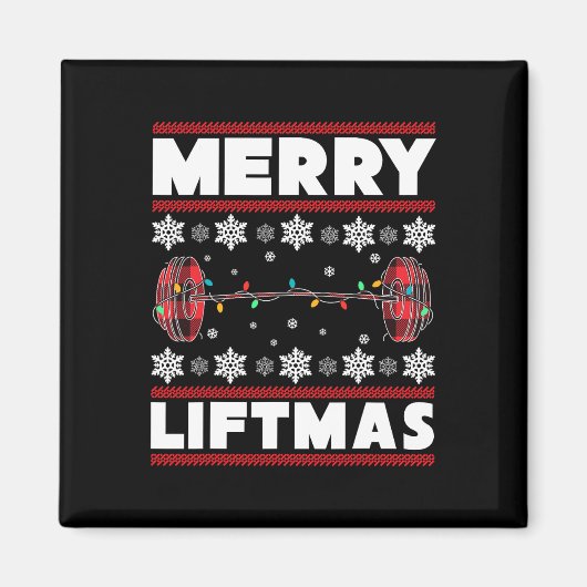 Merry Liftmas Spaß Weihnachts-Gym Workout Fitness  Magnet (Vorne)
