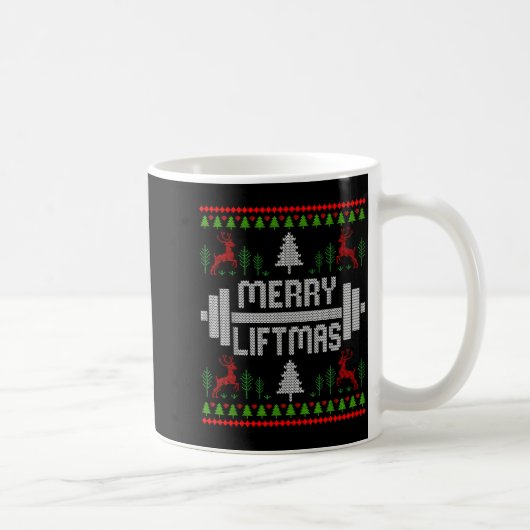 Merry Liftmas - Trainer Ugly Style Christmas Kaffeetasse (Rechts)