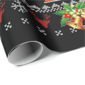 Merry Liftmas Ugly Christmas Pajama Santa Geschenkpapier (Rolleneckpunkt)