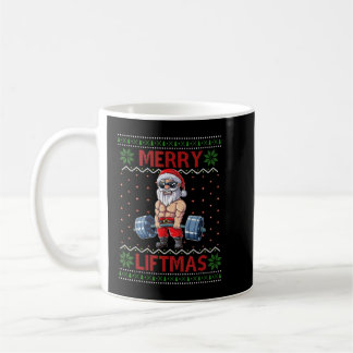 Merry Liftmas Ugly Christmas Santa Claus Gym Worko Kaffeetasse