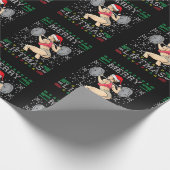 Merry Liftmas Ugly Christmas Sweater Miss Santa Gy Geschenkpapier (Ecke)