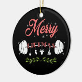 Merry Liftmas Ugly Christmas Sweater Weihnachtsman Keramik Ornament (Links)