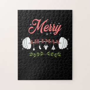 Merry Liftmas Ugly Christmas Sweater Weihnachtsman Puzzle