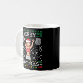 Merry Liftmas Ugly Miss Santa Gym Workout Kaffeetasse (Vorderseite Links)