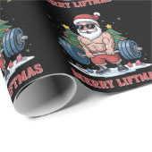 Merry Liftmas Weightlift der Santa Fitness Gym Geschenkpapier (Rolleneckpunkt)