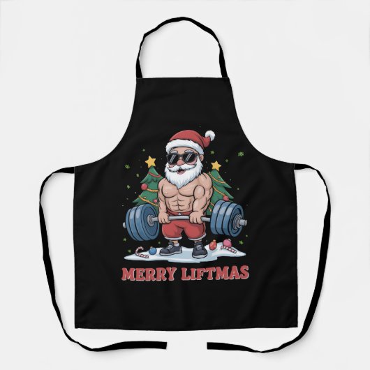 Merry Liftmas Weightlift der Santa Fitness Gym Schürze (Vorderseite)