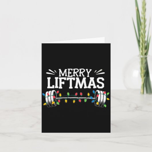 Merry Liftmas Weightlifter Fitness Karte (Vorderseite)