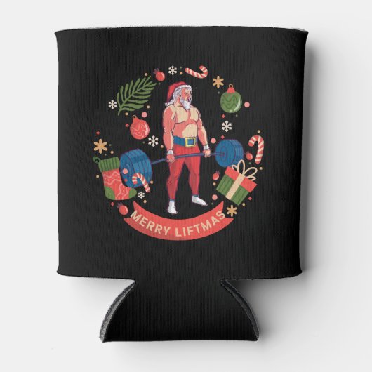 Merry Liftmas Weihnachts-Bodybuilder Gym Workout Dosenkühler (Vorderseite)