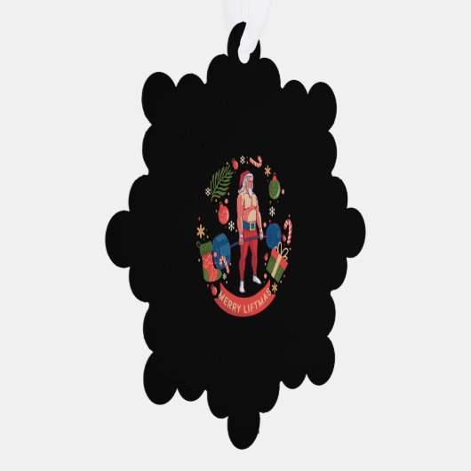 Merry Liftmas Weihnachts-Bodybuilder Gym Workout Ornament Karte (Rechts)