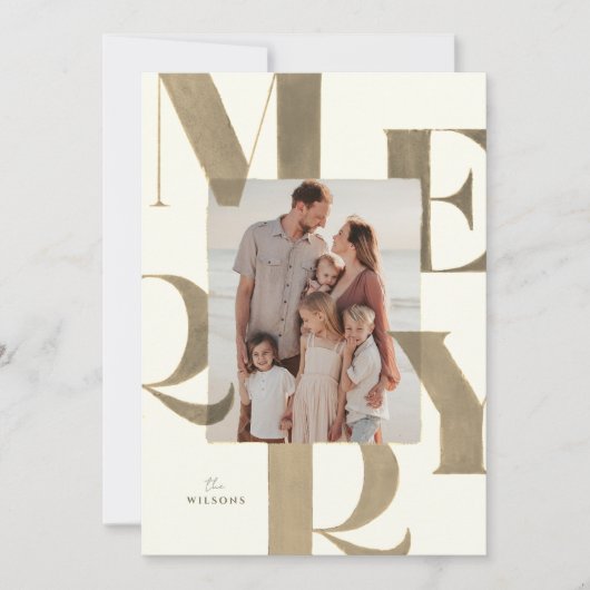 Merry Light Bronze/Gold 2 Foto Weihnachten (Vorderseite)