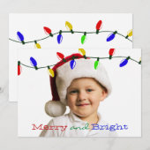 Merry Lights Holiday Foto Card Feiertagskarte (Vorne/Hinten)