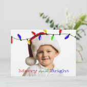 Merry Lights Holiday Foto Card Feiertagskarte (Stehend Vorderseite)