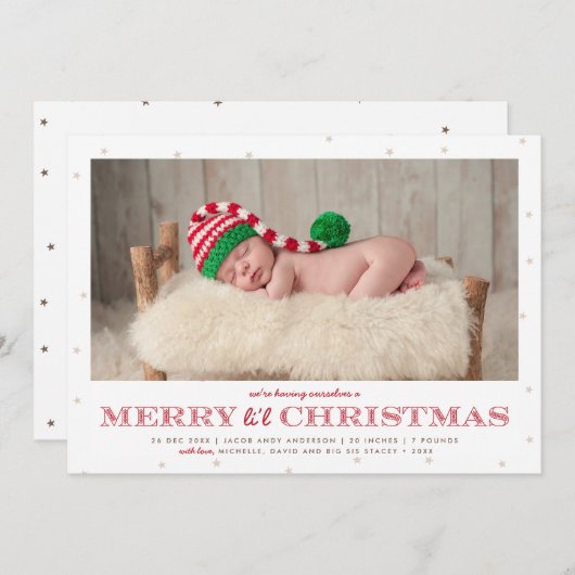 Merry Li'l Weihnachtsfeiertag Ankündigung (Vorne/Hinten)