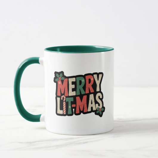 Merry Lit-mas Bookish Coffee Tasse (Links)