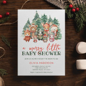 Merry Little С ute Winter Baby Dusche Einladung