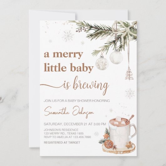 Merry Little Baby Braut Baby Dusche Einladung (Vorderseite)