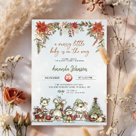 Merry Little Baby Christmas Puppy Baby Shower Einladung