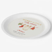 Merry Little Baby Clothesline Baby Dusche Pappteller (Schrägansicht)