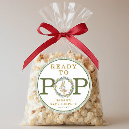 Merry Little Baby Dusche "Bereit zum Pop" Gefallen Runder Aufkleber