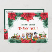 Merry Little Baby Dusche Custom Winter Danke Postkarte (Vorne/Hinten)