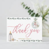 Merry Little Baby Dusche Personalisiert Dankeskarte (Stehend Vorderseite)