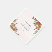 Merry Little Baby Dusche Rosa Red & Gold Weihnacht Serviette (Ecke)
