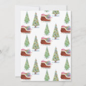 Merry Little Baby Dusche Vintag Sleigh Einladung (Rückseite)