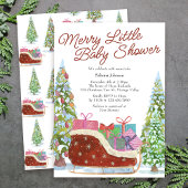 Merry Little Baby Dusche Vintag Sleigh Einladung
