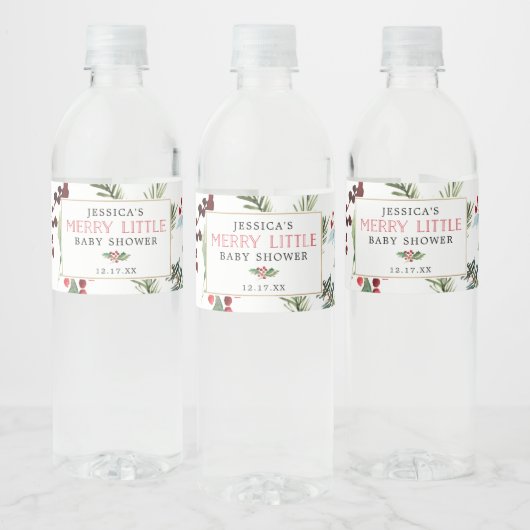 Merry Little Baby Dusche Wasserflasche Etikett (Flaschen)