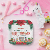 Merry Little Baby Dusche Weihnachtsgeschenk Winter Pappteller (Party)