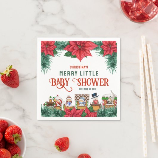 Merry Little Baby Dusche Weihnachtsgeschenk Winter Serviette (Beispiel)