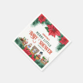 Merry Little Baby Dusche Weihnachtsgeschenk Winter Serviette (Ecke)