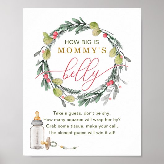 Merry Little Baby Dusche wie groß ist Mama's Bauch Poster (Vorne)