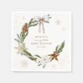 Merry Little Baby Duwer Neutral Kranz Serviette (Vorderseite)