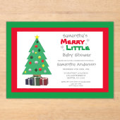 Merry Little Baby Shower Acryleinladungen (Vorderseite)