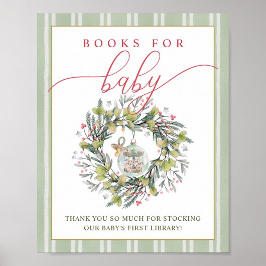 Merry Little Baby Shower Books for Baby Sign Poster (Vorne)