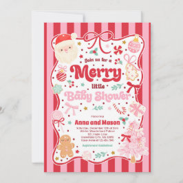 Merry Little Baby Shower Christmas Coquette Bow Einladung