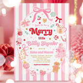 Merry Little Baby Shower Christmas Coquette Bow Einladung