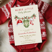 Merry little baby shower cute baby shower clothes einladung