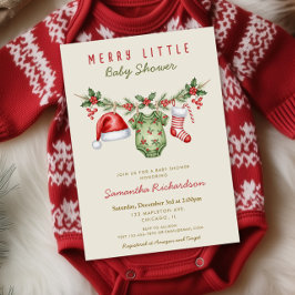 Merry little baby shower cute baby shower clothes einladung
