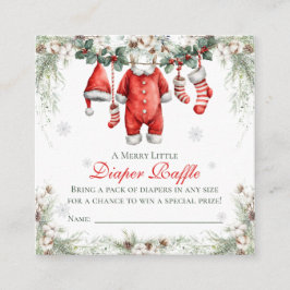 Merry Little Baby Shower Diaper Raffle Begleitkarte